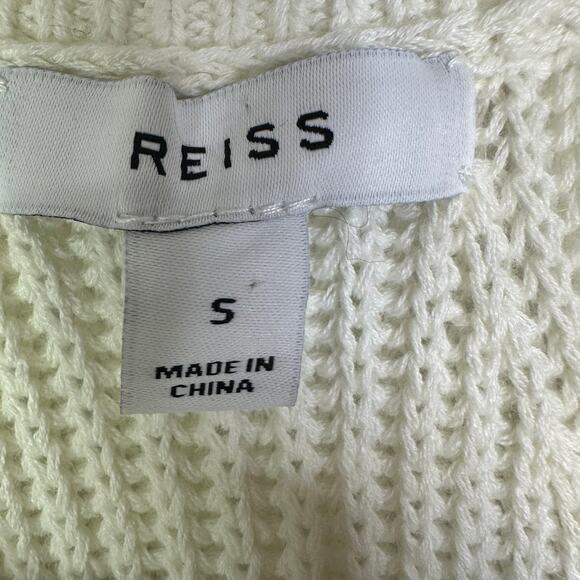 Reiss Sinead Knitted Halter Neck Top With Linen in Ivory Size Small - Picture 3 of 8